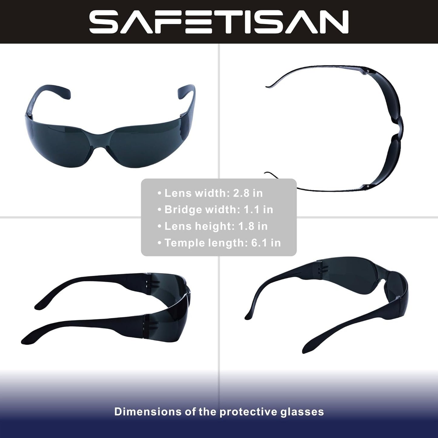Bulk Pack of Tinted Safety Glasses (UV Protection Safety Sunglasses) Impact & Ballistic Resistant Goggles