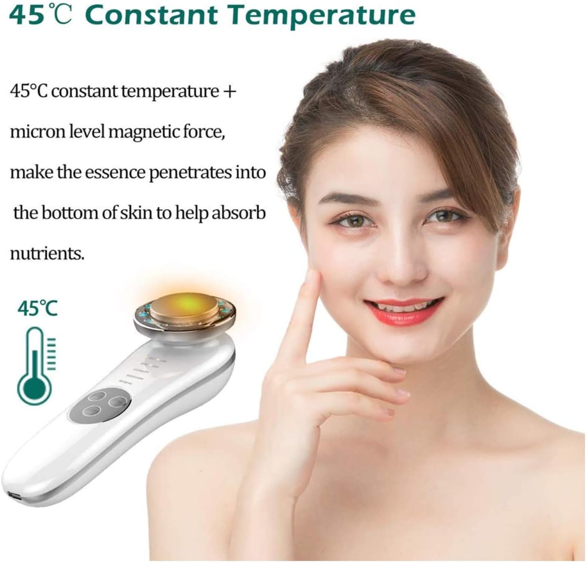 Facial Massager, Skin Care Tools 7 in 1 Face Cleaner Lifting Machine, Face Massager Wrinkles Face Tightening Machine for Skin Firming High Frequency Facial Machine