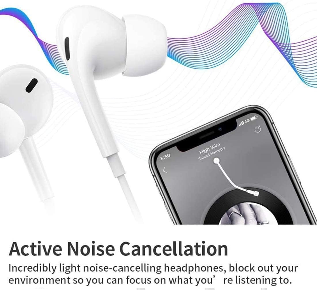 2 Pack-Apple Earbuds with Lightning Connector(Built-in Microphone & Volume Control) in-Ear Stereo Headphones Headset Compatible with iPhone 12/SE/11/XR/XS/X/7/7 Plus/8/8Plus - Support All iOS System
