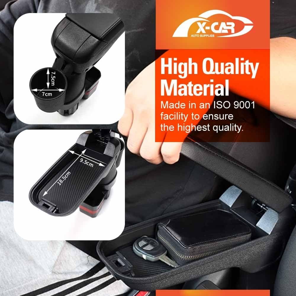 X-CAR Central Armrest Storage Box with Cup Holder for Suzuki Swift 3rd Gen 2017-2024 Arm Rest Car Interior Accessories
