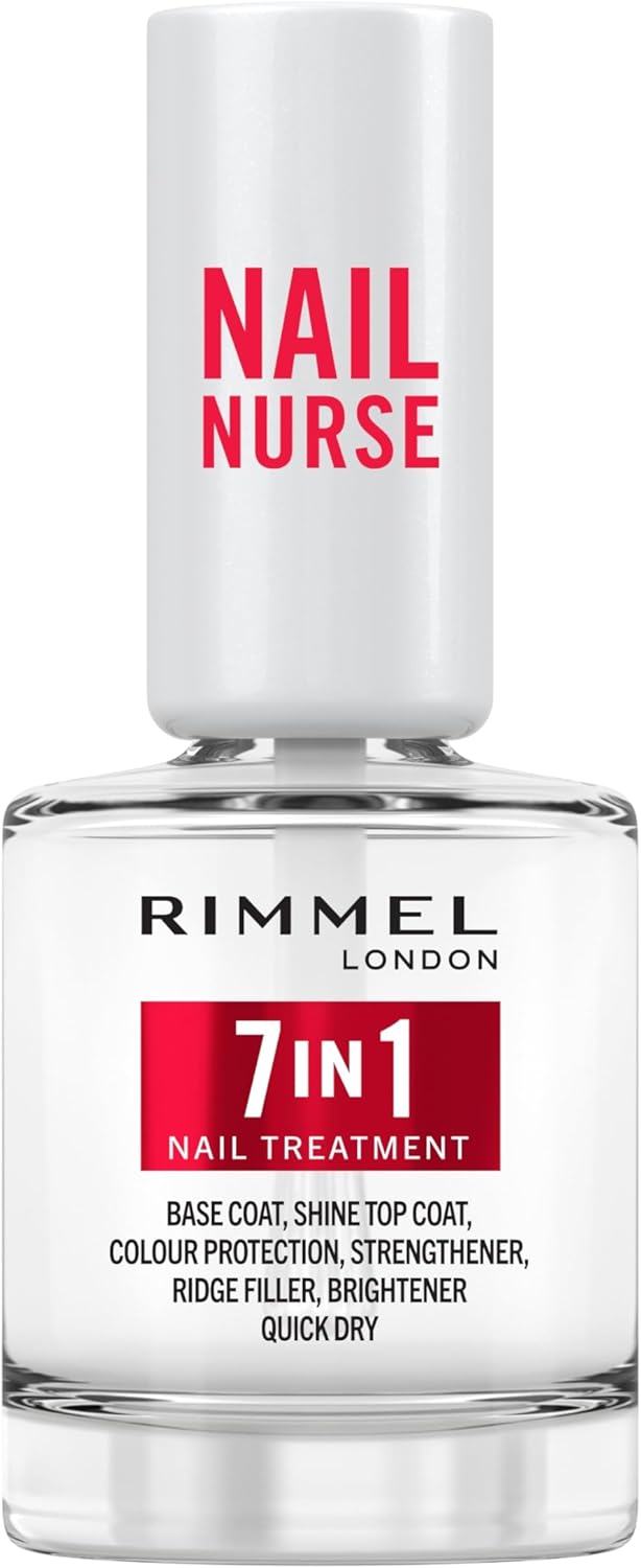 Rimmel London, Nail Care 7 in 1 Base & Top Coat Strengthens, Smoothes and Protects Colour, Vegan Formula Fast Drying 12ml