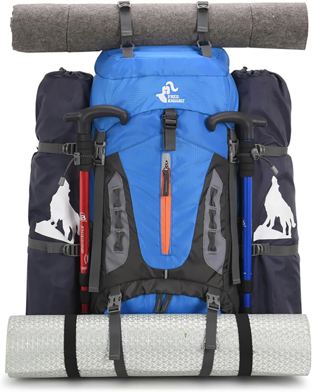Bseash 60L Waterproof Hiking Camping Backpack with Rain Cover, Lightweight Outdoor Sport Travel Daypack for Climbing Touring