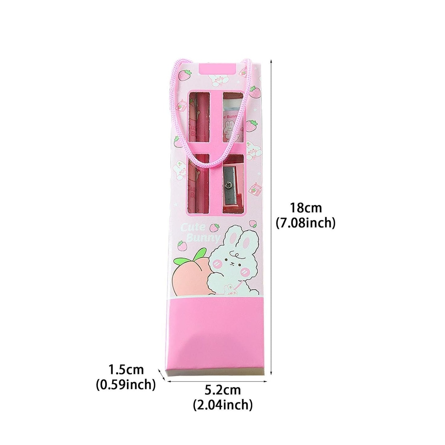 Krujecnt Stationery Writing Set, School-Ready 5 Cute Stationery Kit, Prize Stationery Kit With Notebooks, Signature Pens, Pencils, Erasers, Rulers for Kids