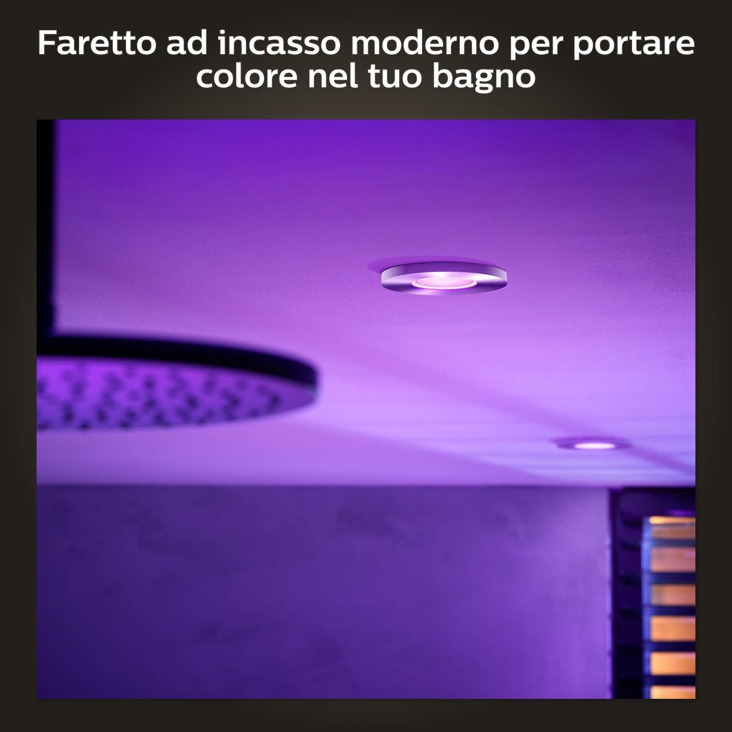 Philips Hue White and Color Ambiance Smart Xamento LED Recessed Spotlight for Bathroom (IP44), White or Coloured Light, GU10 Fitting, 5.7 W, Bluetooth, Dimmable, Chrome