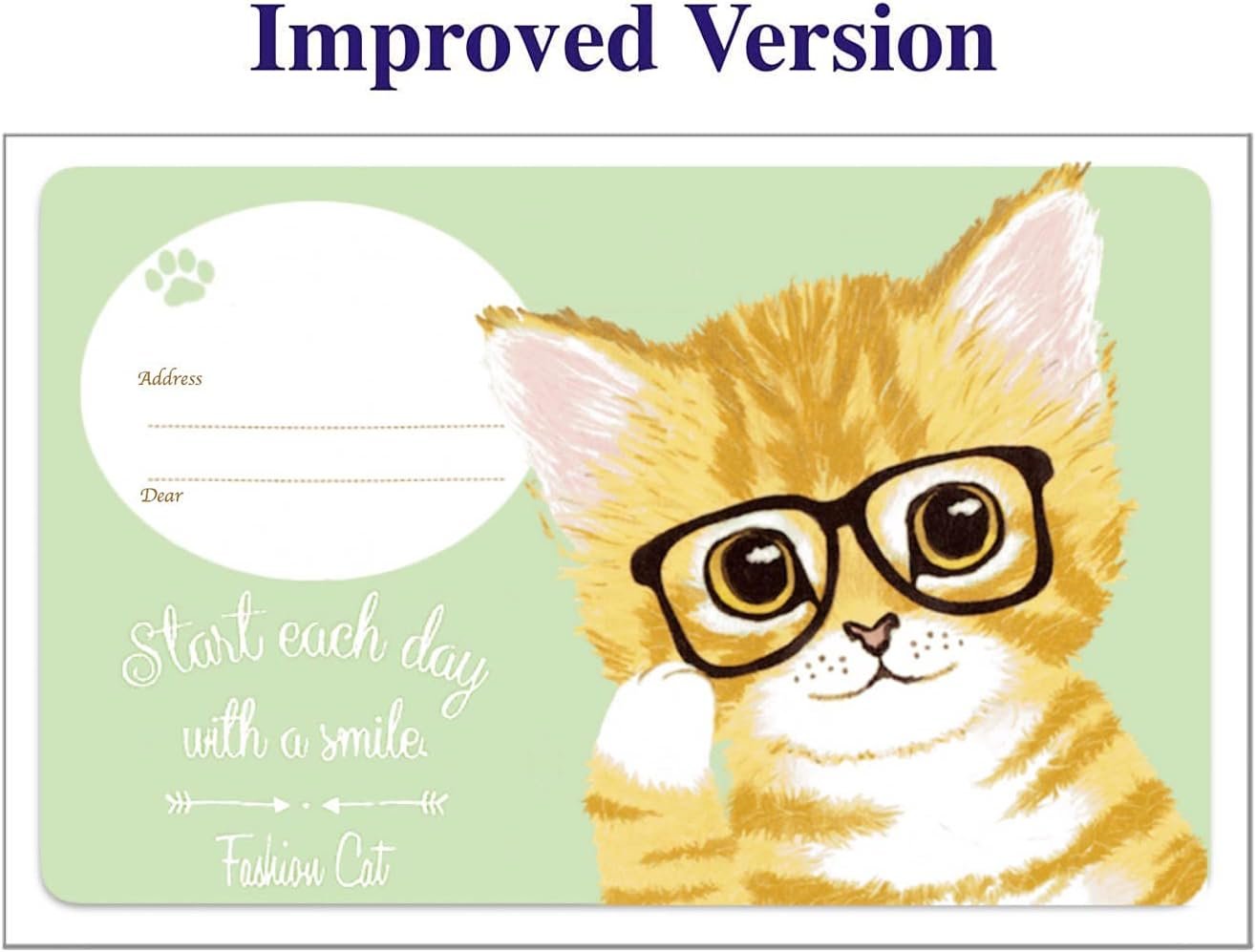 KUDOS.JP Cute Kawaii Cat Envelopes 6 Letter Writing Stationery Paper 12 Gift Set for Teen, Girls, Kids