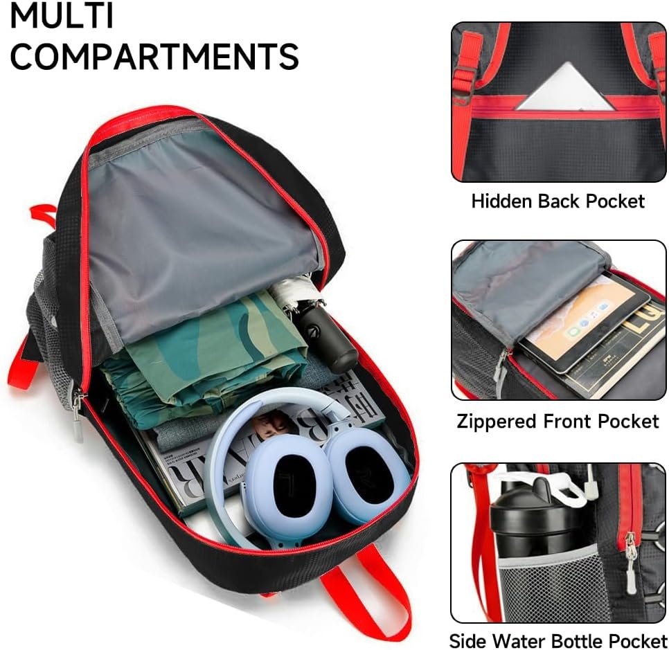 Jahomie Hiking Backpack 20L Lightweight Packable Daypack for Men Women Waterproof Outdoor Foldable Travel Daypack