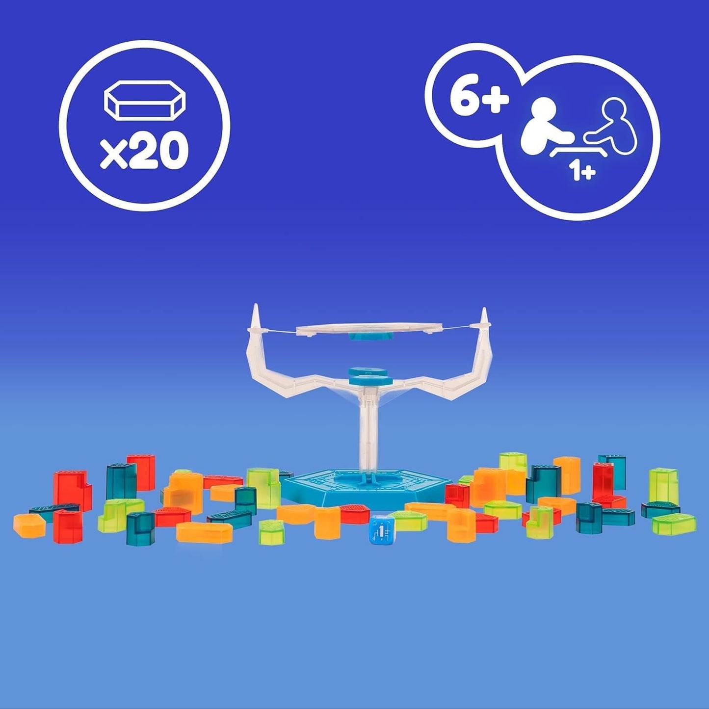 Play Fun BY IMC Toys Gravity Tower | Build a Tower with Blocks on an Unstable Floating Base, Defying Gravity - Fun Educational and Skill Game for Kids Ages 6+