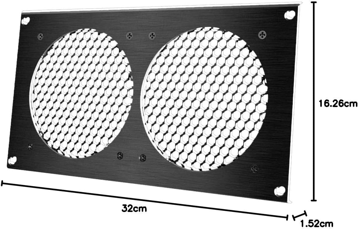 AC Infinity Ventilation Grille, for PC Computer AV Electronic Cabinets, Also mounts Two 120mm Fans