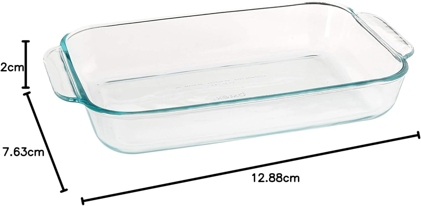 Pyrex SYNCHKG055786 Basics 2 Quart Glass Oblong Baking Dish, Clear 11.1 in. x 7.1 in. x 1.7