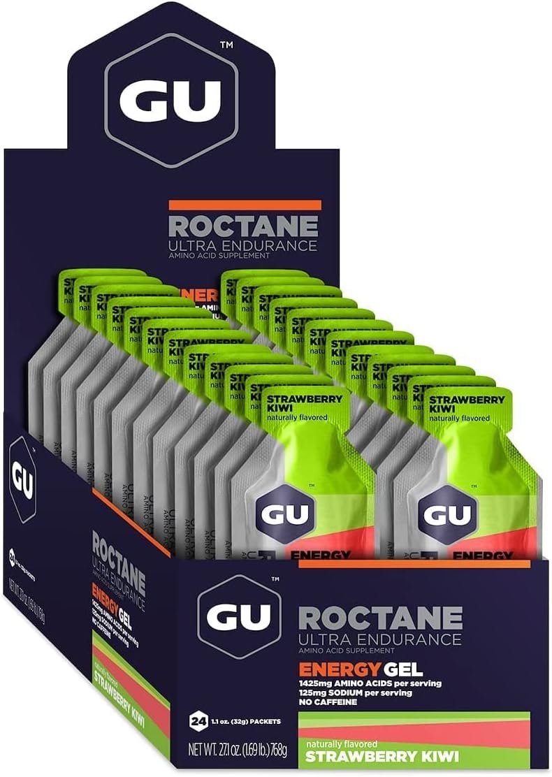 GU ENERGY Roctane Ultra Endurance Energy Gel, Strawberry Kiwi, 24-Count