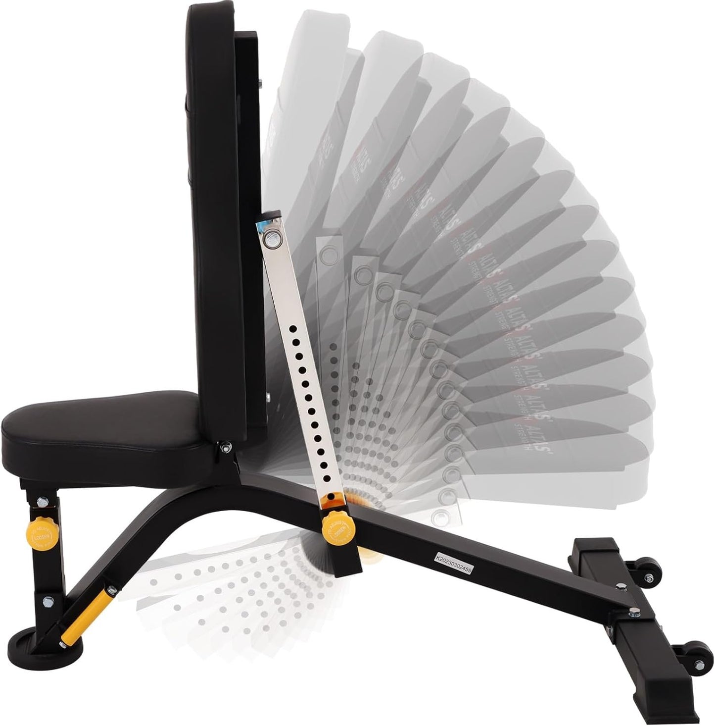 ALTAS STRENGTH Adjustable Utility Bench Your Home Gym Smith Machine Accessory Flat Incline Military Press Decline Abdominal Light Commercial Equipment 4006