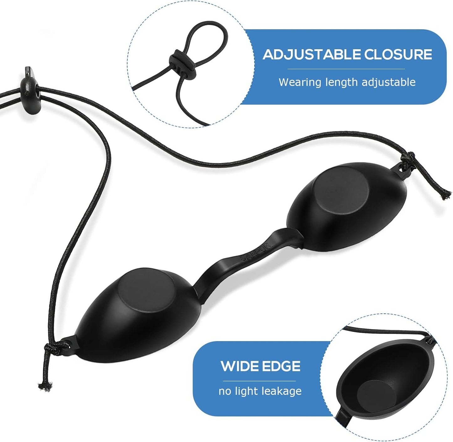 SUPVOX 4pcs IPL Goggles Safety Beauty UV LED Eye Protection Glasses Soft (Black)