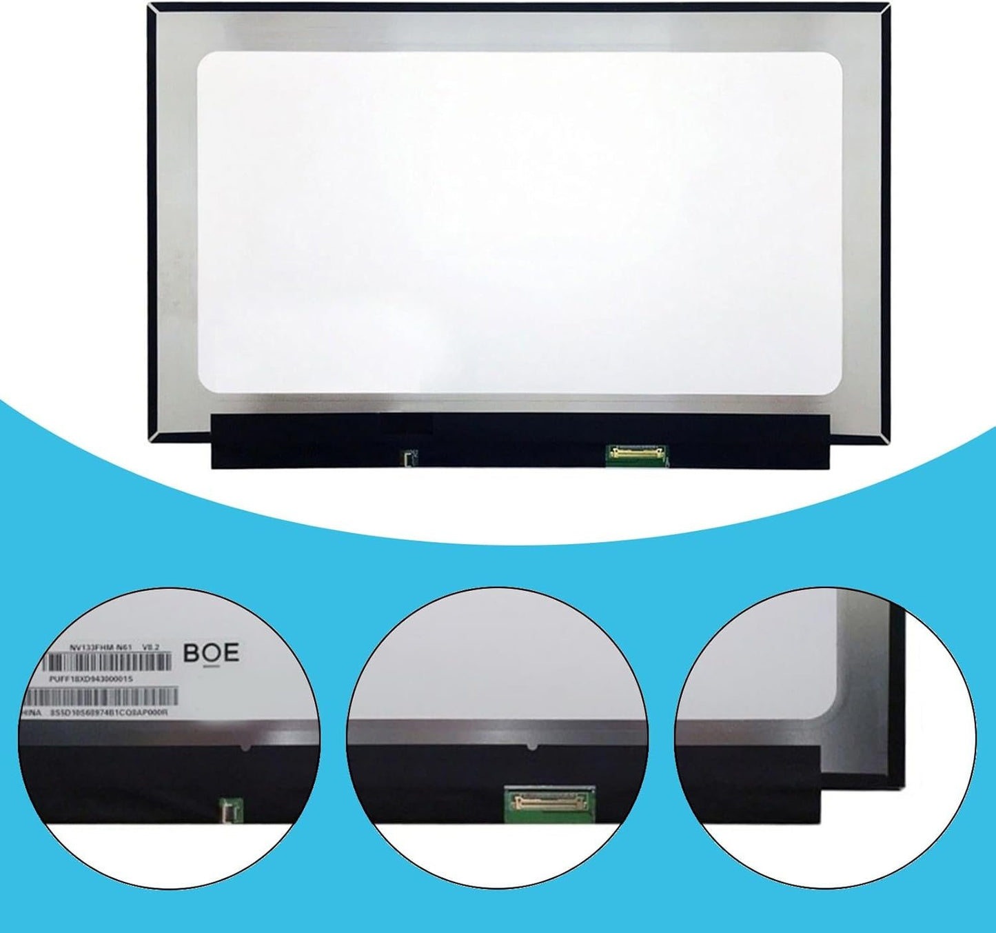 13.3" Laptop Display Screen for for NV133FHM-N46 NV133FHM-N33 N133HCE LM133LF6L03 60Hz 30 Pins Connection