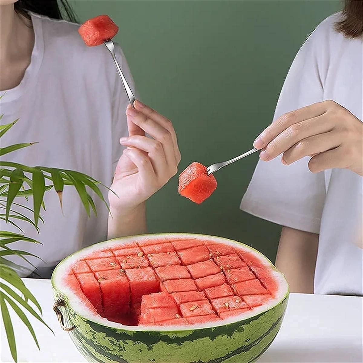 Choxila Watermelon Cutter Slicer,Stainless Steel Quickly Safe Watermelon Knife,Fun Fruit Salad Melon Cutter for Kitchen Gadget (Watermelon Cutter)