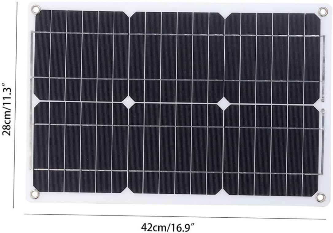 Alasum 1 Set Solar Power Charger Solar Charger Monocrystalline Solar Panel Camping Outdoor Chargers Black
