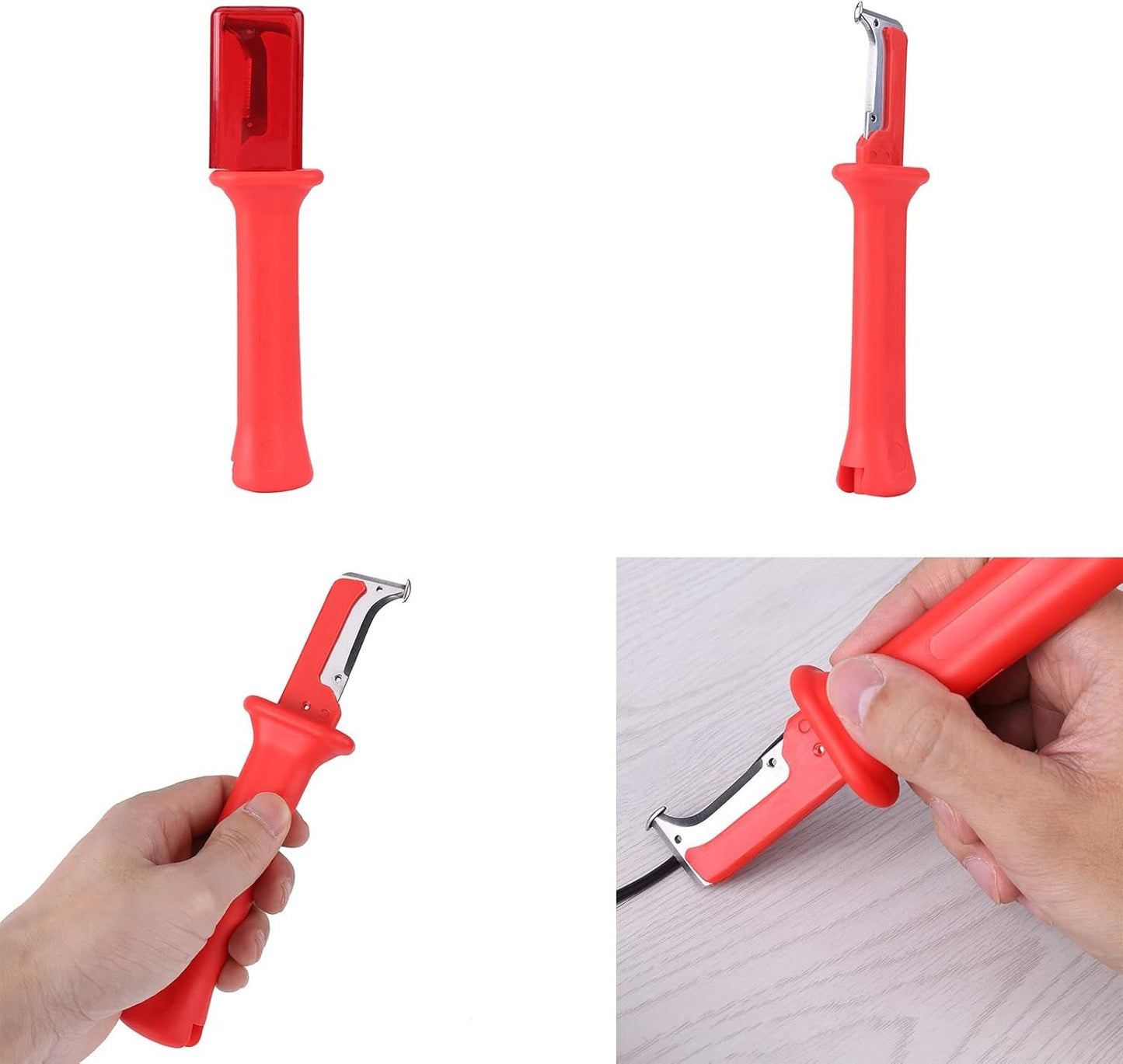 Wire Stripper, Electrical Insulation Cable Stripper for Fast and Precise Jacket Removal, Universal Cable Stripping Knife, Safety Cable Stripper Dismantling Knife with Protect Cap