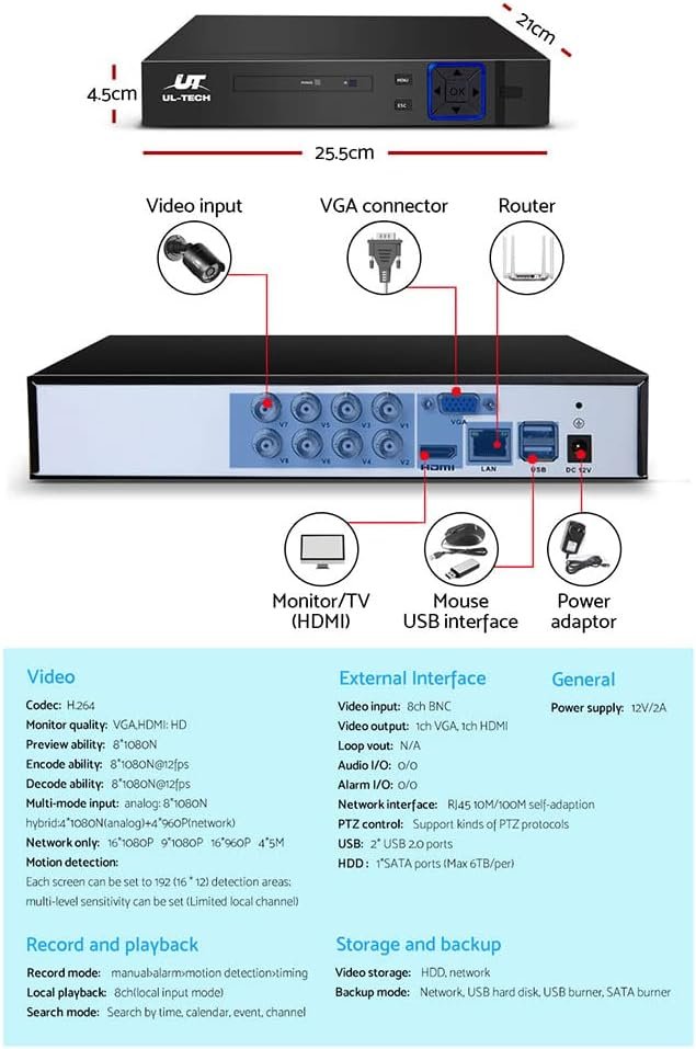 1080P 8-Channel CCTV Security Camera