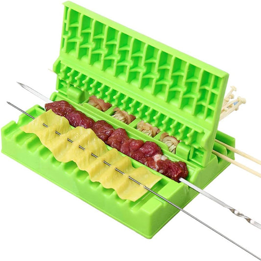 Multifunction Barbecue Meat Skewer Machine, Quick Portable Easy Skewer Tools, Creative Meat Kebab Maker Outdoor BBQ Gadget Kitchen Accessories