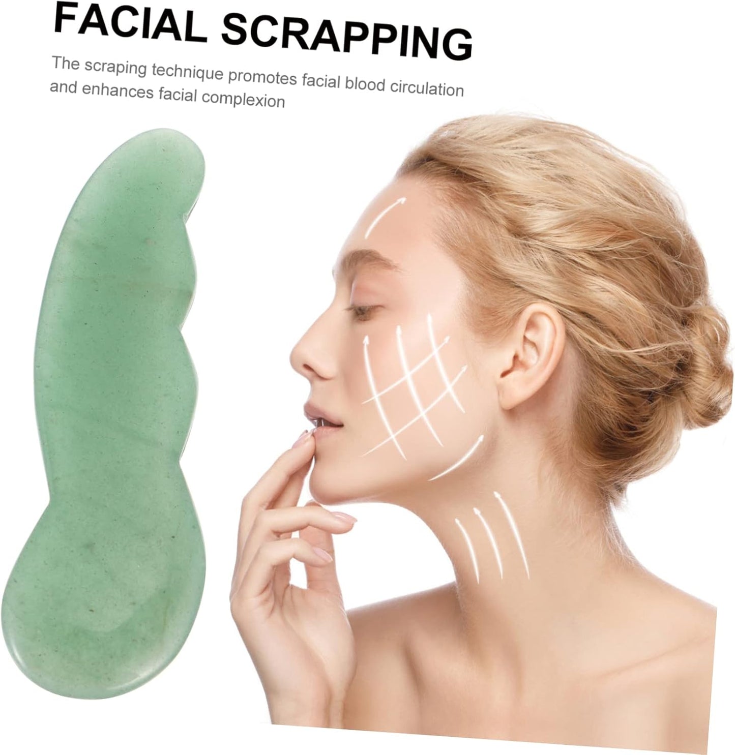 WRITWAA 1 Pezzo Raschietto Di Terapia Strumento Di Massaggio Facciale Tavola Raschiante Muscolo Strumento Di Massaggio Del Cuoio Capelluto Attrezzo Piastra Raschiante Agata Verde