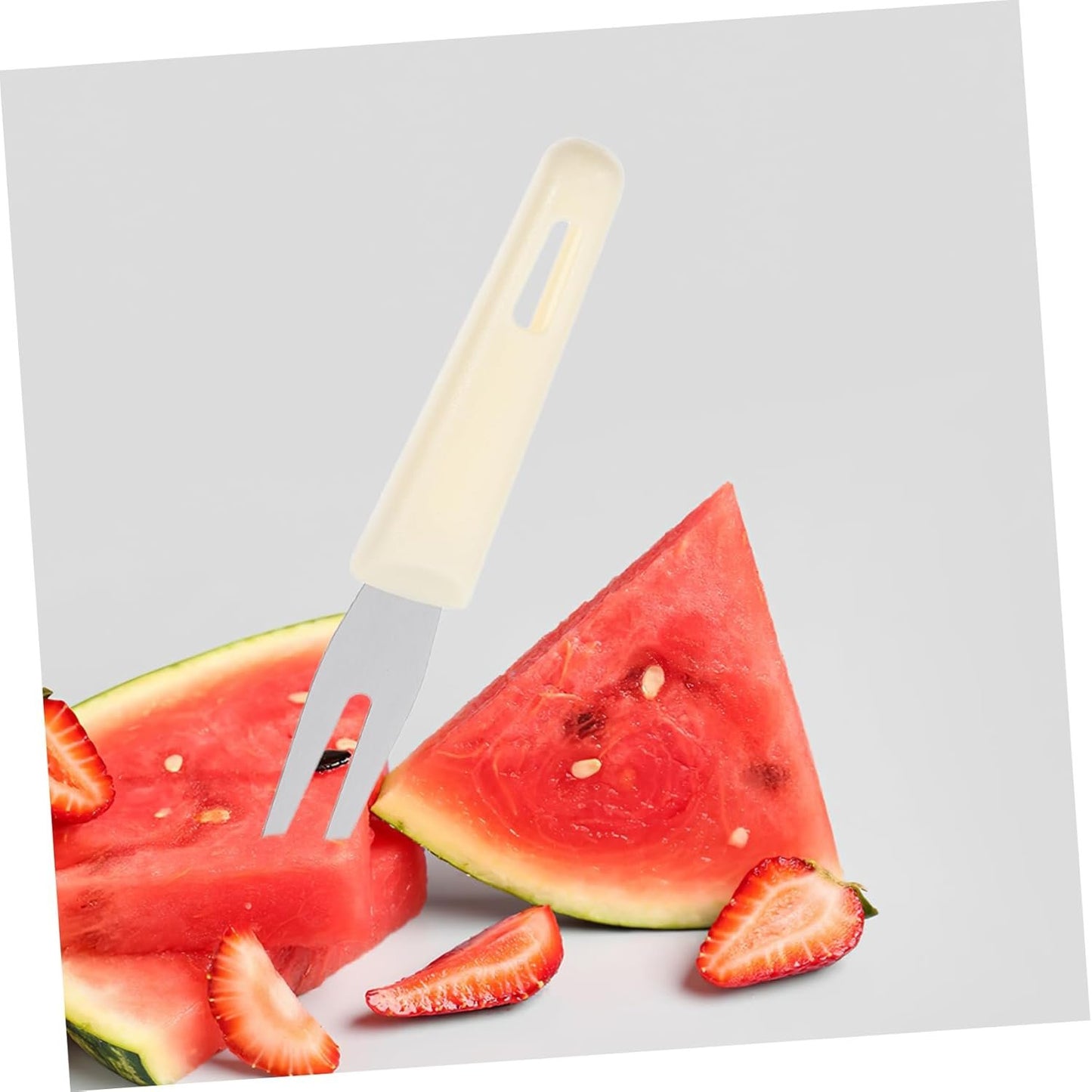 Veemoon 2 Set taglierino per anguria acciaio affettatrice attrezzo taglia forchetta per anguria taglia anguria tritare Gadget da cucina taglia frutta utensili da cucina pp