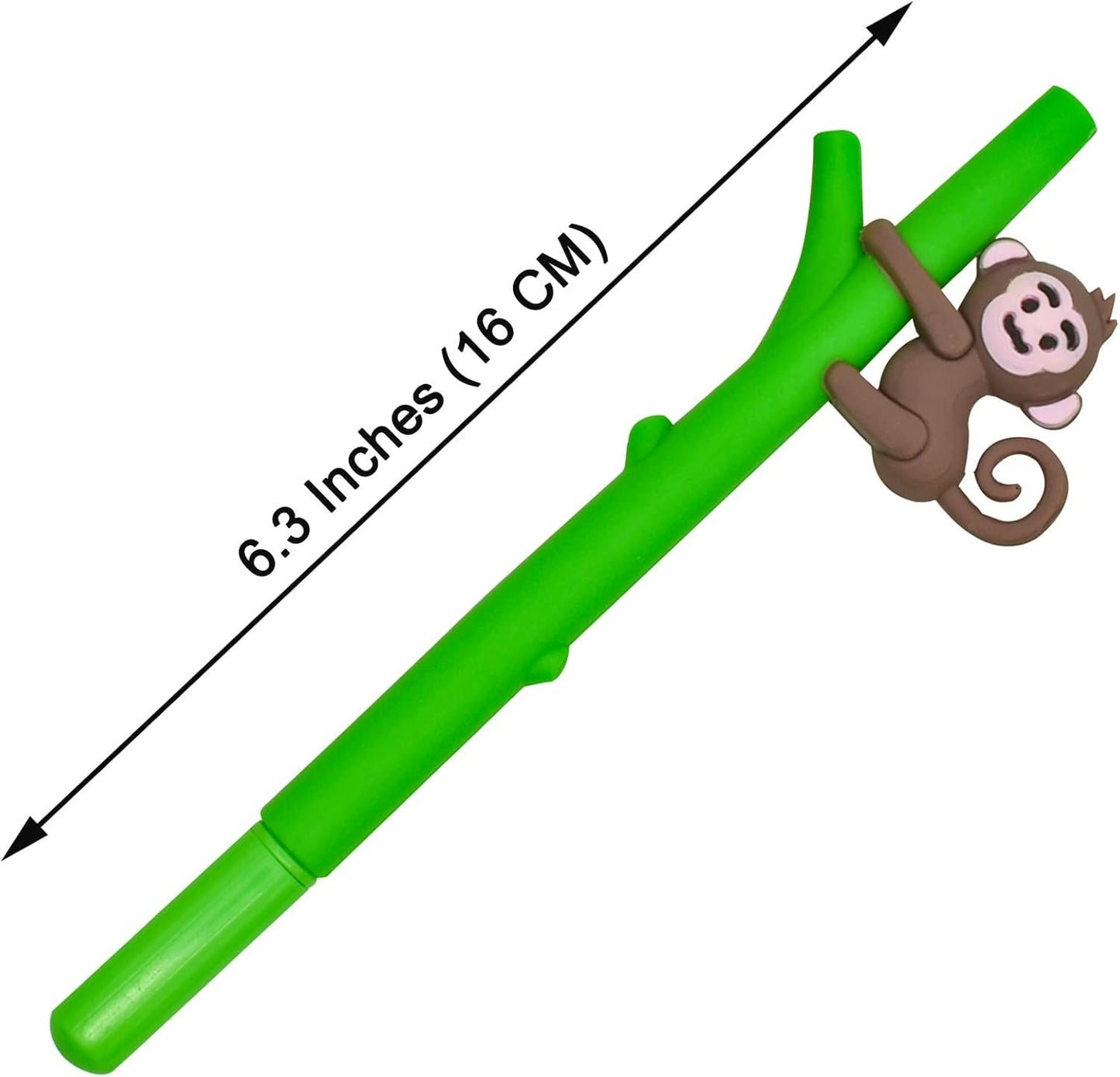 Maydahui 12PCS Tree Climbing Monkey Gel Pen Cute Cartoon Animal Pens Soft Silicone Black Ink for Boys Office School Stationery Supplies