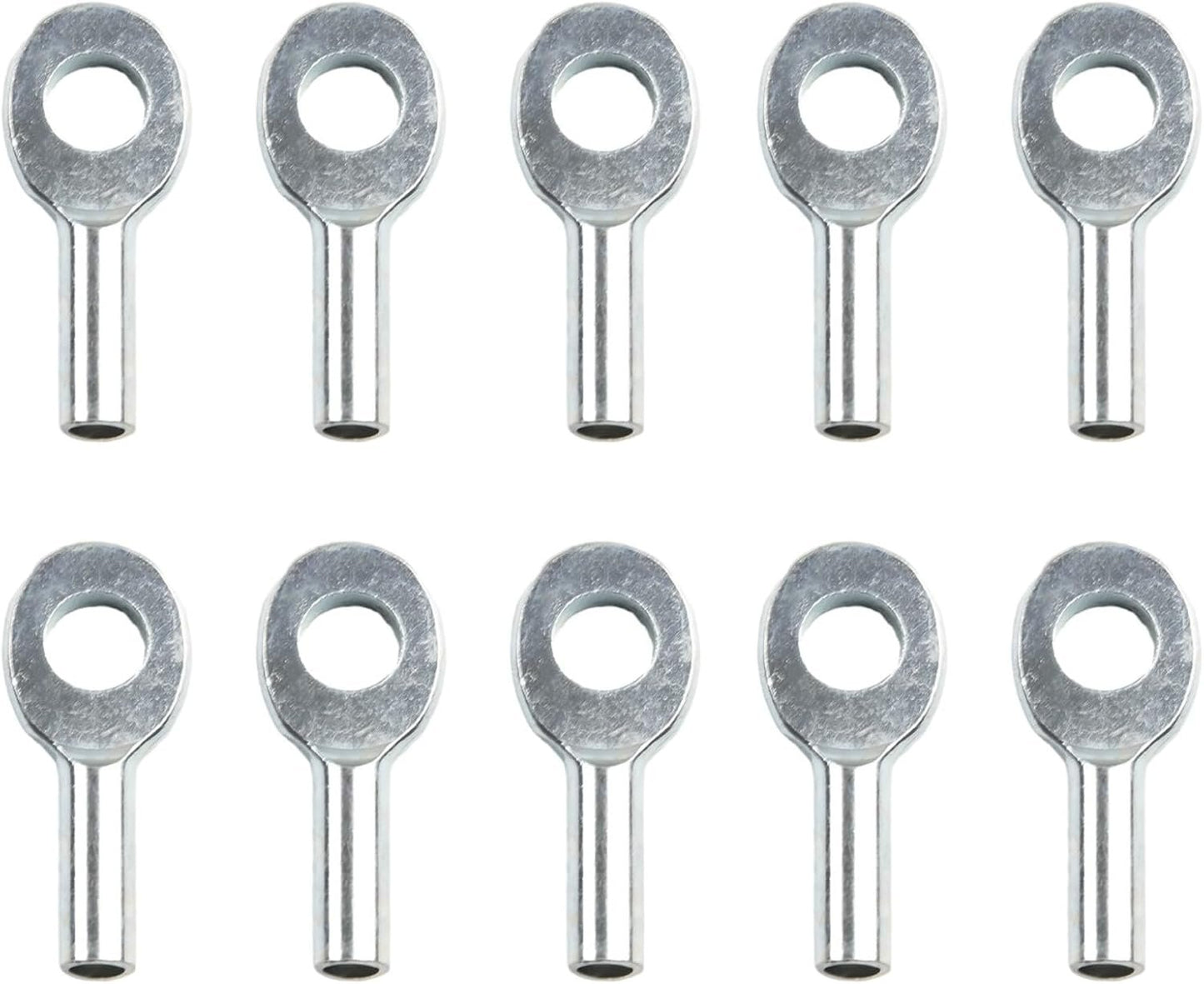 10PCS Cable Eyelet Terminal Metal Cable Eyelet Terminal Gym Pulley Machine Wire Rope Stopper Joint Fitness Equipment Accessory for Home Workout Replacement Parts(6mm)