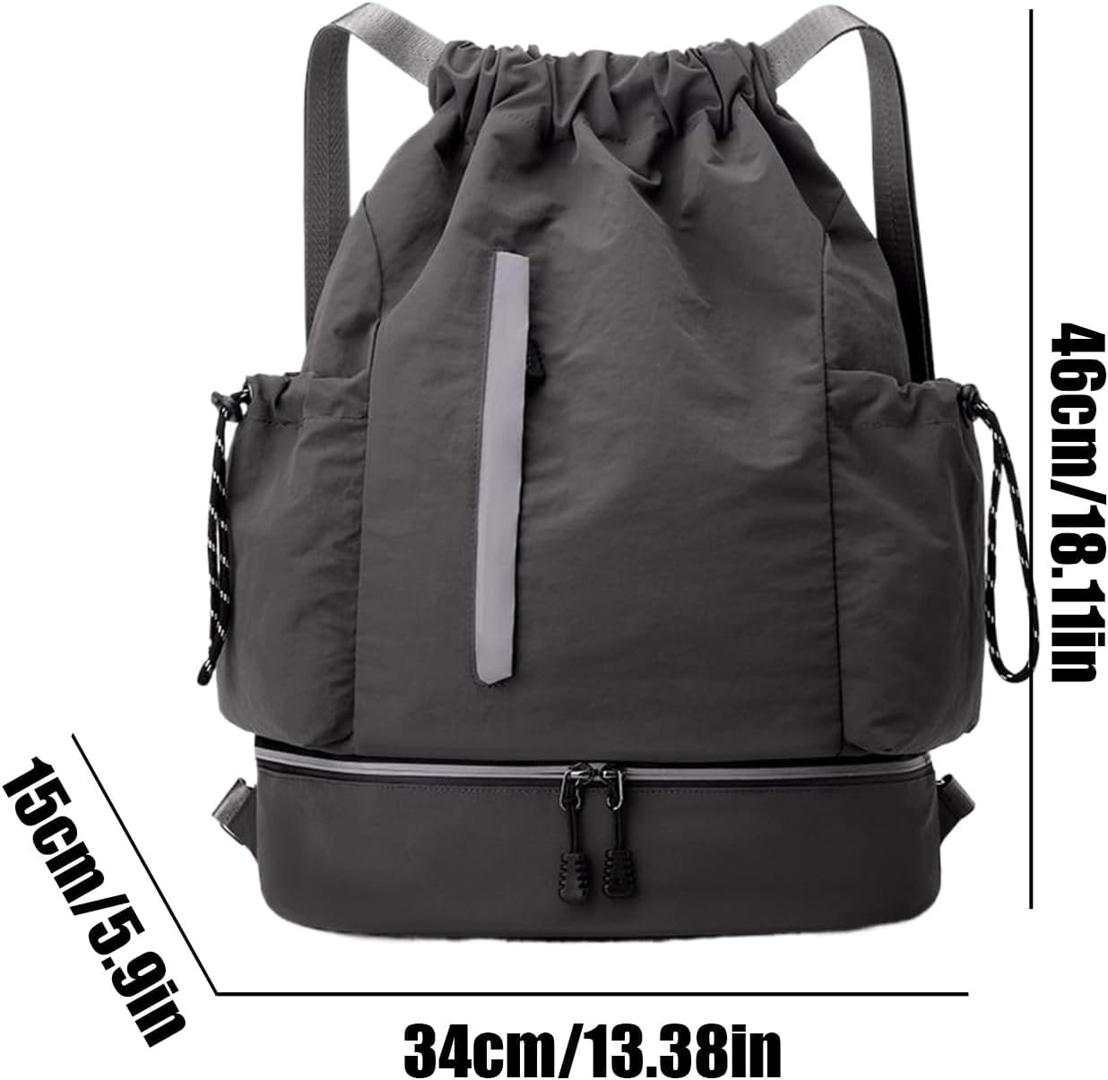 Generico Drawstring Sports Bag Large Capacity, Waterproof Gym Sackpack Travel Backpack, Lightweight Fitness Daypack for Basketball Football Picnic Hiking Outdoor Activities Carrying