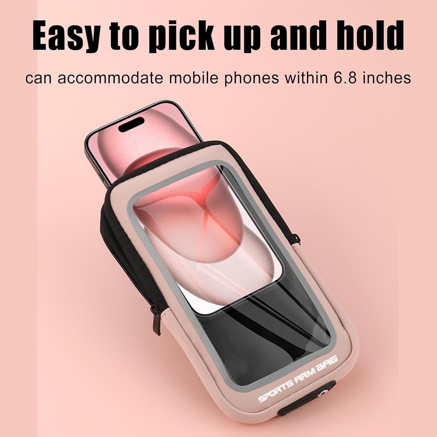 Phone Armband, Adjustable Phone Arm Bands, Waterproof Wrist Bag, Storage Pouch & Outdoor Workout Gear, Ideale per smartphone, esercizio, Hiking, and Travel Gear, 7,48 x 4,13 pollici