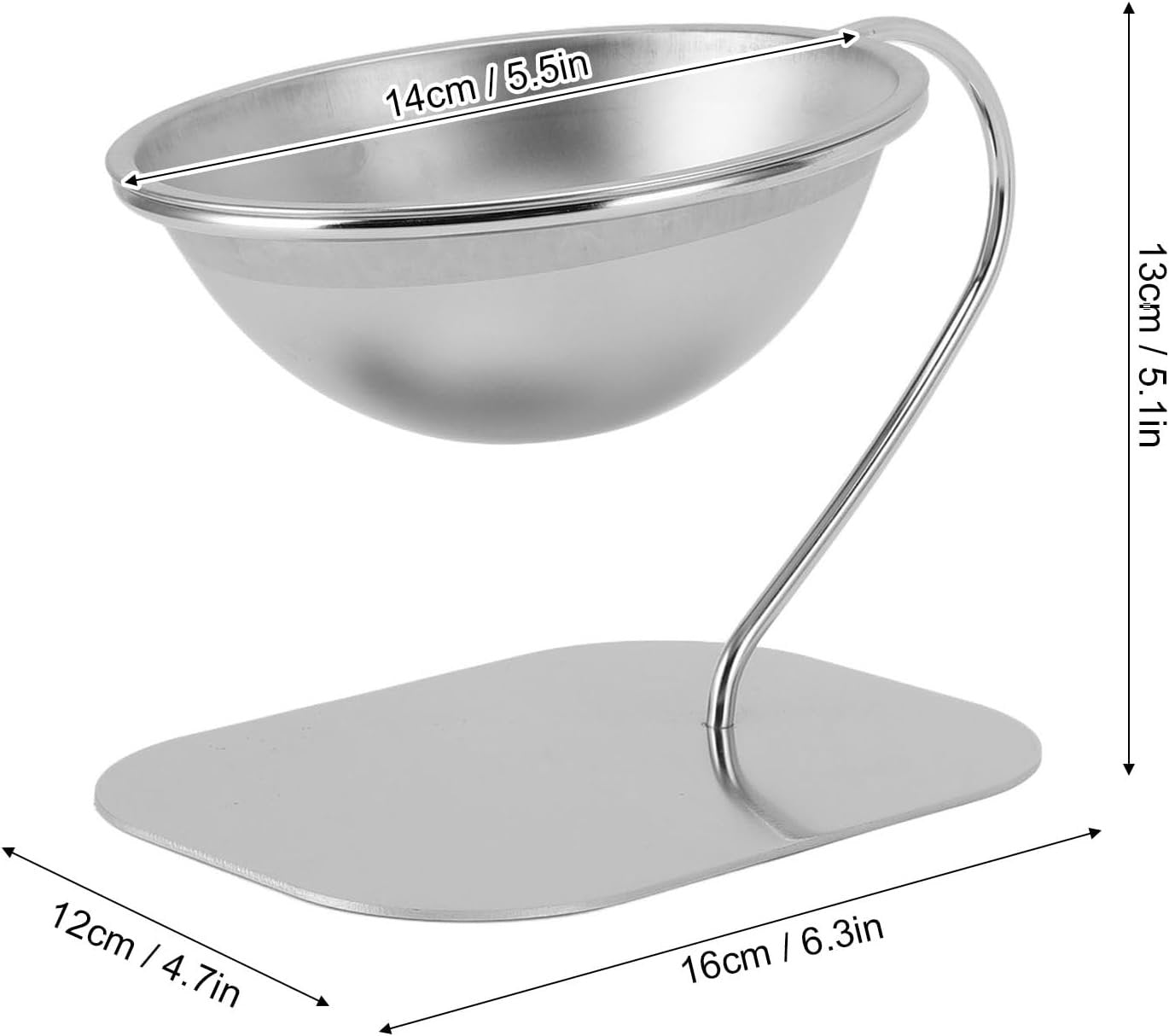 Raised Cat Food Water Bowl, Stainless Steel Convenient and Practical Elevated Pet Bowl Anti Tip Base with Large Capacity, for Feeding or Watering Pets