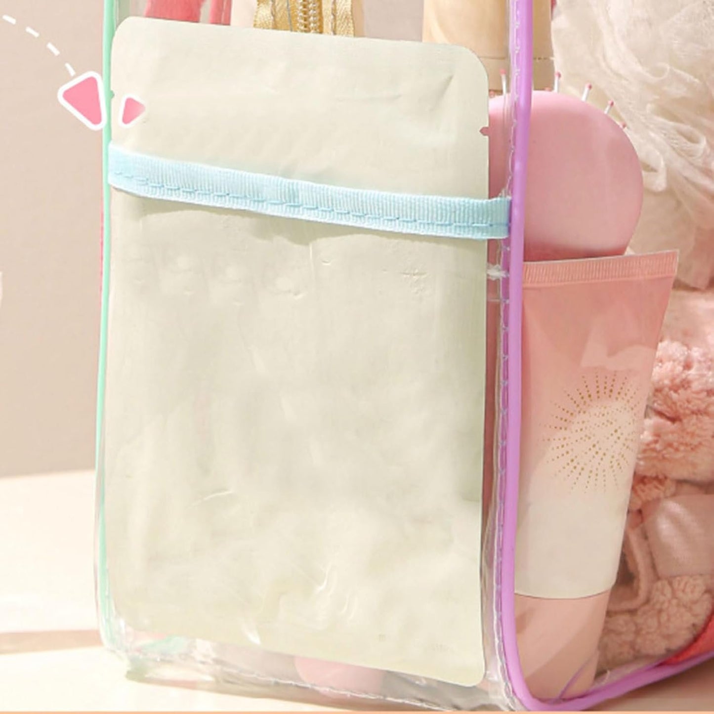 Clear Toiletry Bag, Portable Cosmetic Pouch, Water-Resistant Zipper Makeup Organizer, Approved Transparent Design for Travel, School, Work, Palestra, Events, 7,87 x 3,15 x 4,33 inch