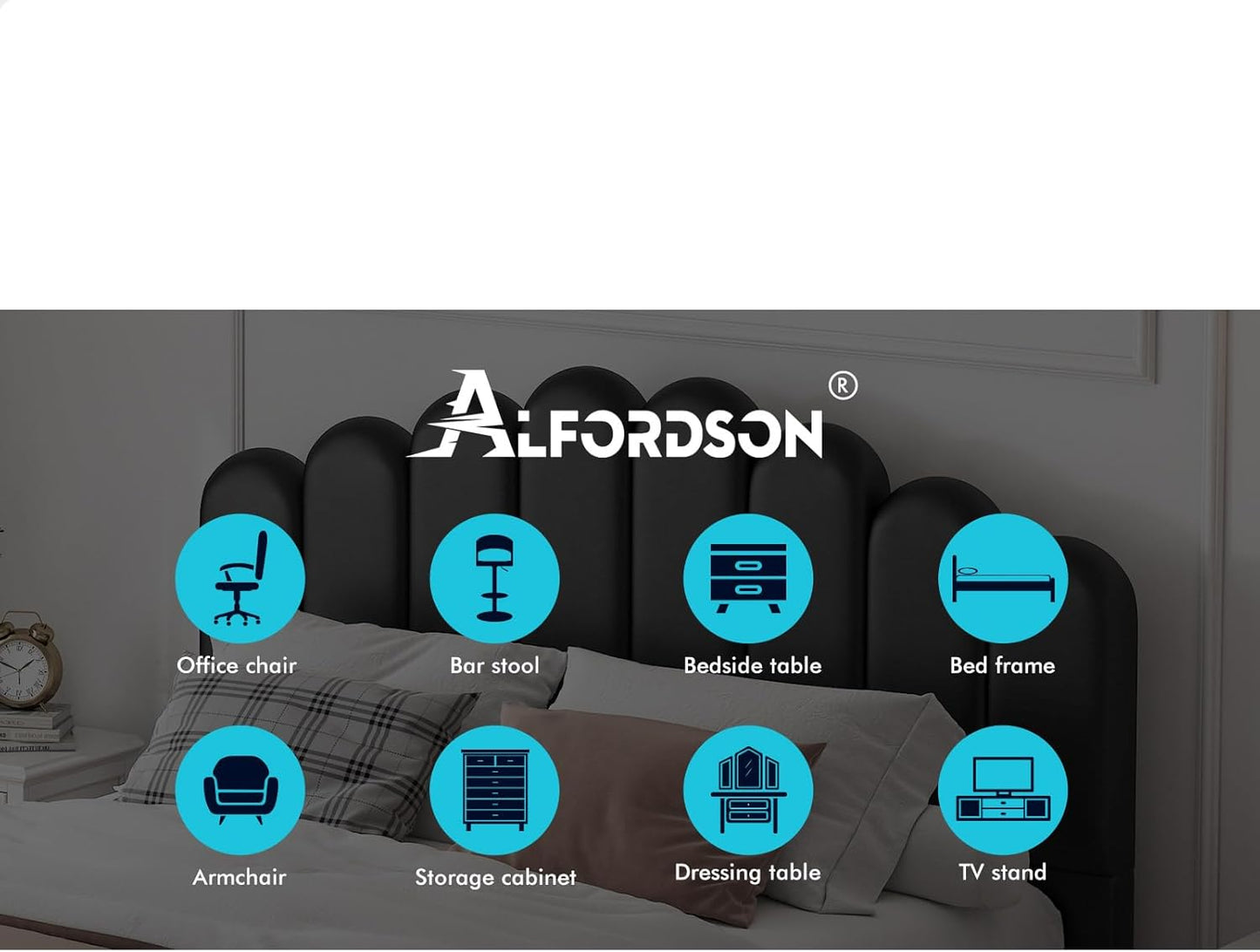 ALFORDSON Bed Frame with Gas Lift Storage Base Queen Size, Bed Platform Foundation with PU Leather Upholstered Tufted Headboard for Mattress Topper, Milton Black
