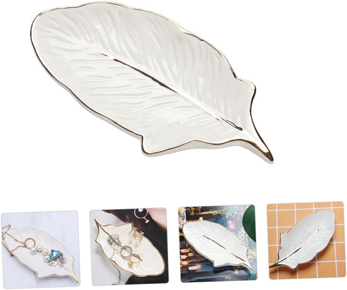 DEARMAMY Storage Tray of 1 Piece Ceramic Case Beautiful Desktop Decor