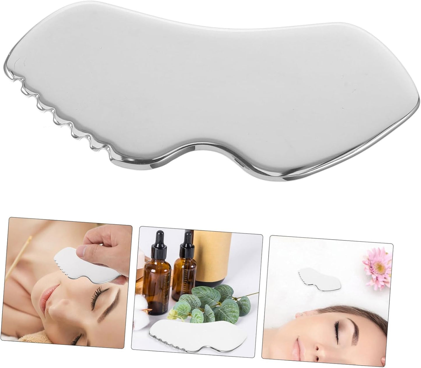 PACKOVE Tool Stainless Steel Facial Sculpting and Scraping Massage Tool for Neck and Eyes Portable Hand