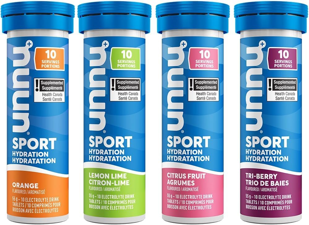 Nuun Sport: Electrolyte Drink Tablets, Box of 4 Tubes (40 servings), Citrus Berry Flavour Mix, Electrolyte Hydration Supplement
