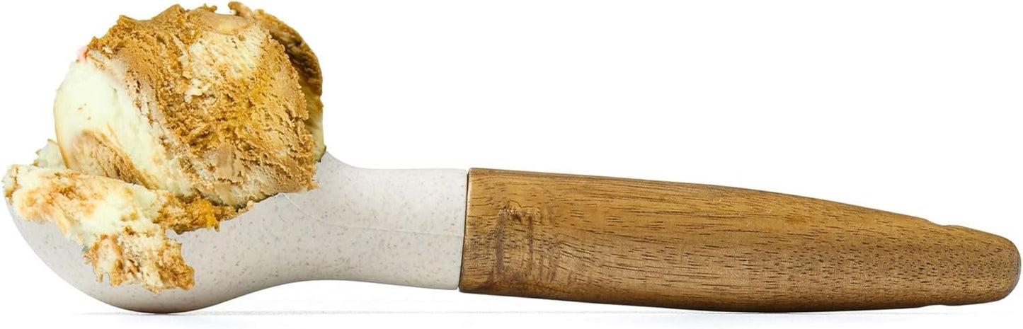 Starfrit Gourmet ECO - Ice Cream Scoop - 7.9" - Acacia Handle - Wheat Straw Fibers