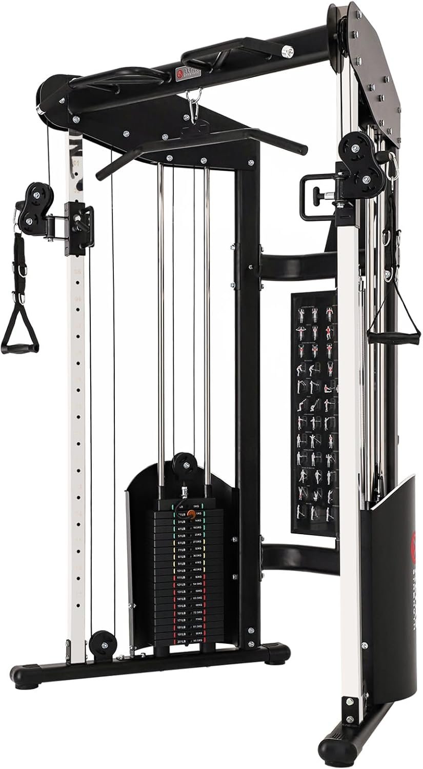 ALTAS Strength 3073 Function Home Gym Machine Pulley System Trainer Exercise Light Commercial Fitness Equipment 2000 Lbs Cable Included Accessories