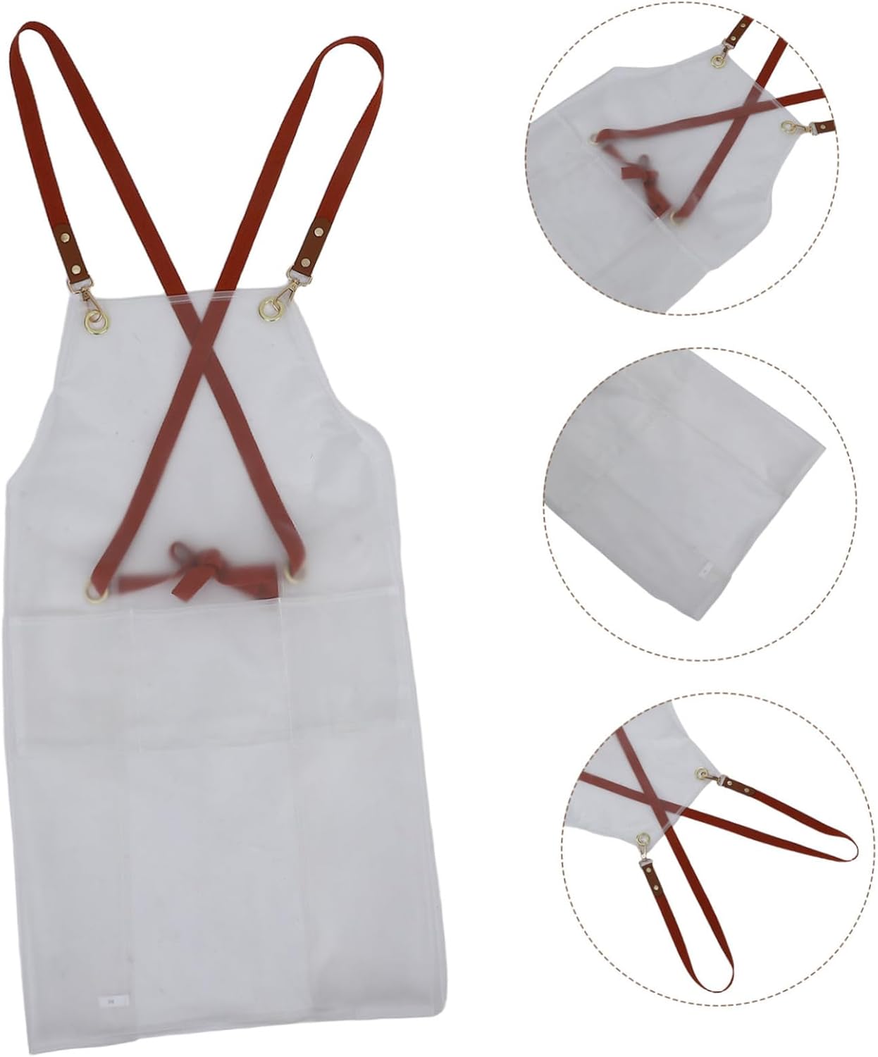 GETAJGHSD Transparent Apron with Adjustable Strap Oil Design for Art Studios Workshops and Home Kitchens Keeps Clothes Clean and Dry for Women