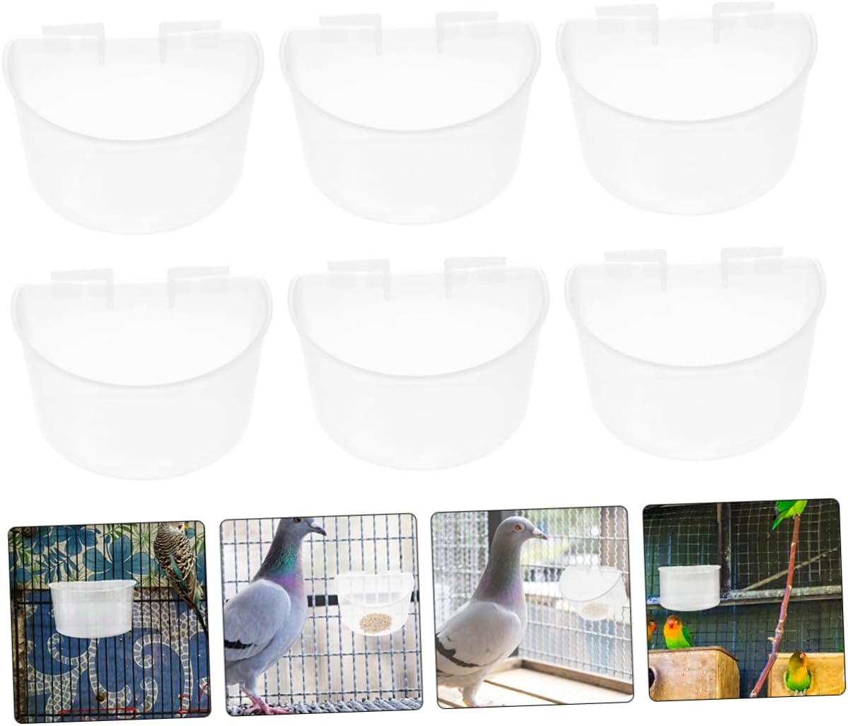 Generic Plastic Feeding Cups Bird Cage Bowl Chicken Rabbit Hutch Watering Supplies