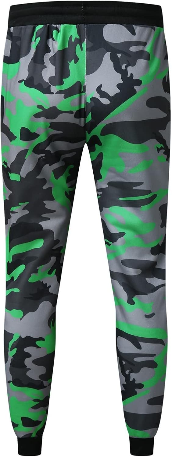 Tech Pant Pantaloni Fitness Casual Shot Uomo Sport Camouflage Jogging Stampa Pantaloni Uomo Pantaloni Running Pant, Verde, L