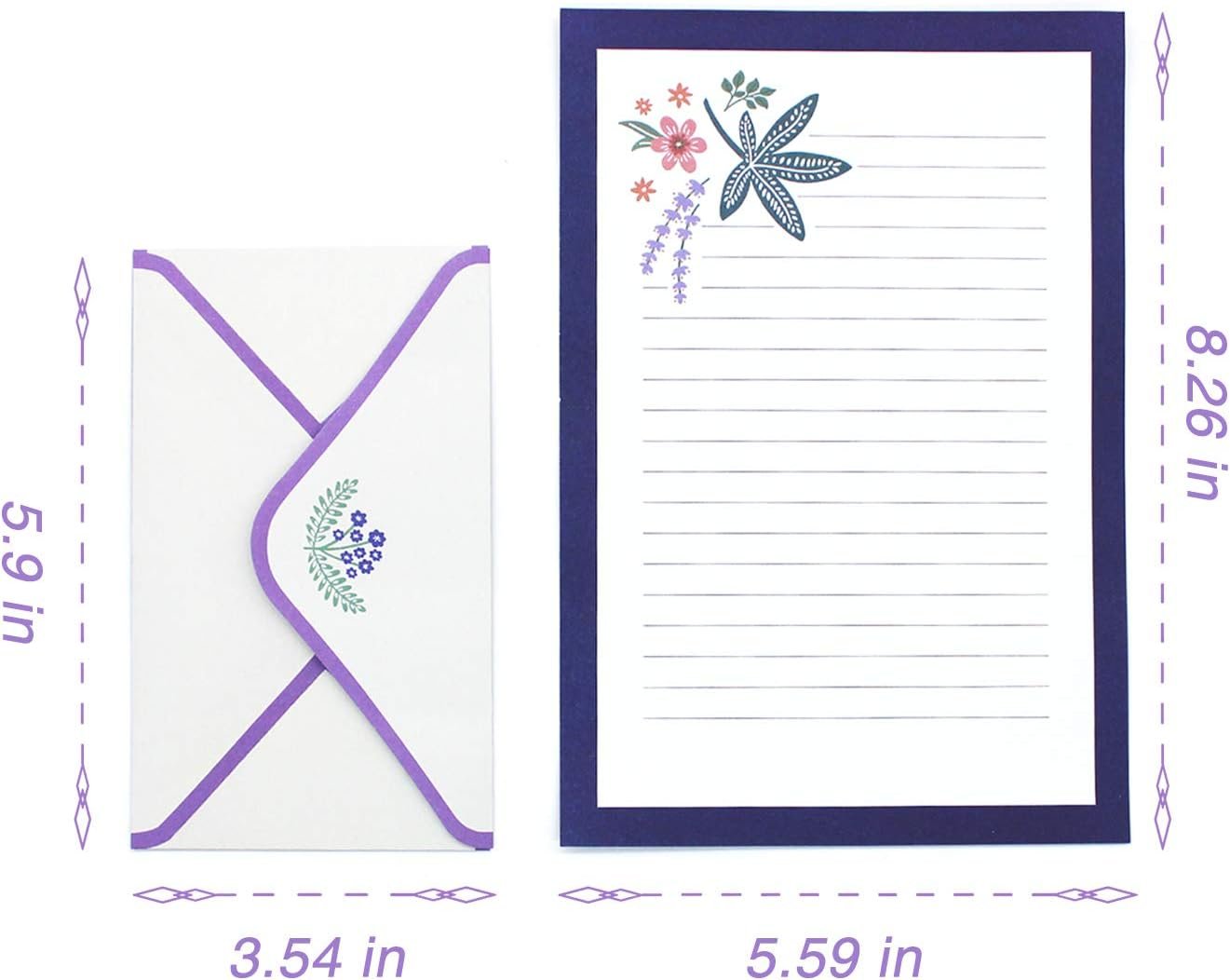 Stationary Paper and Envelopes Set, 90 PCS Stationary Set for Women Girls and Men Boys Cute Stationary Writing Stationery Paper with 30 Envelope - 60 Letter paper (8.27x5.71 inch) With Tape.