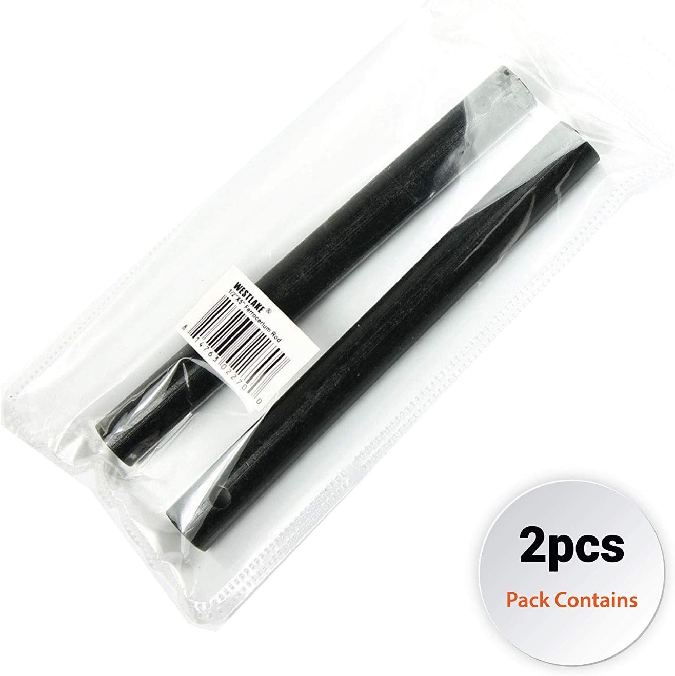 West Lake 1/2 x 5 Ferrocerium Rod Flint Fire Starter Magnesium Tool Kit Set of Two Rods