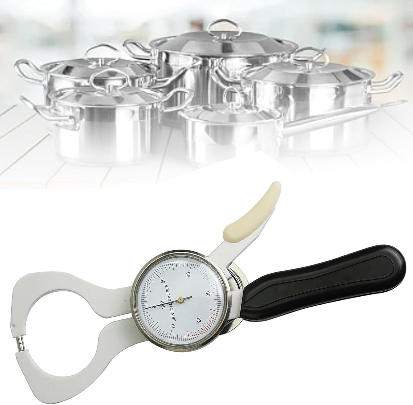 Glomora Skinfold Caliper Stainless Steel Accurate Body Fat Measurement Device for Beauty Salon Physical Examination Center