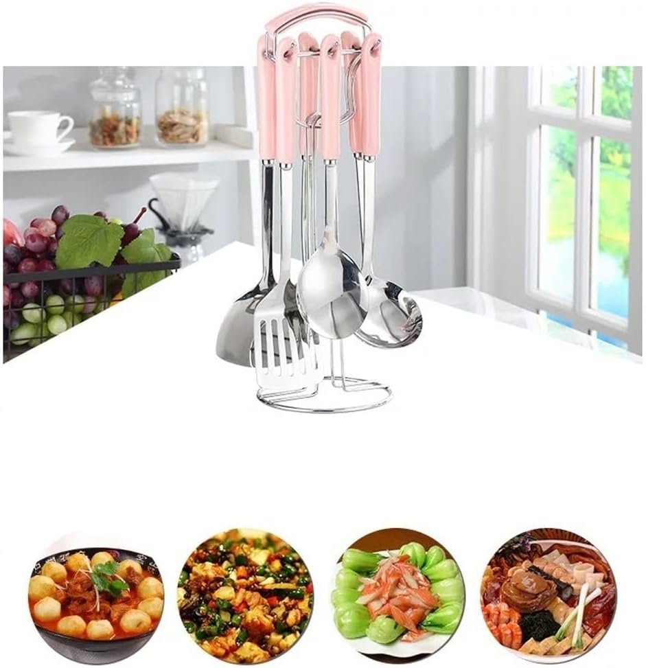 NSTVVEE Cucchiai da Cucina Spatole in Acciaio Inossidabile Utensili e Gadget da Cucina Utensili da Cucina Set da 7 Pezzi