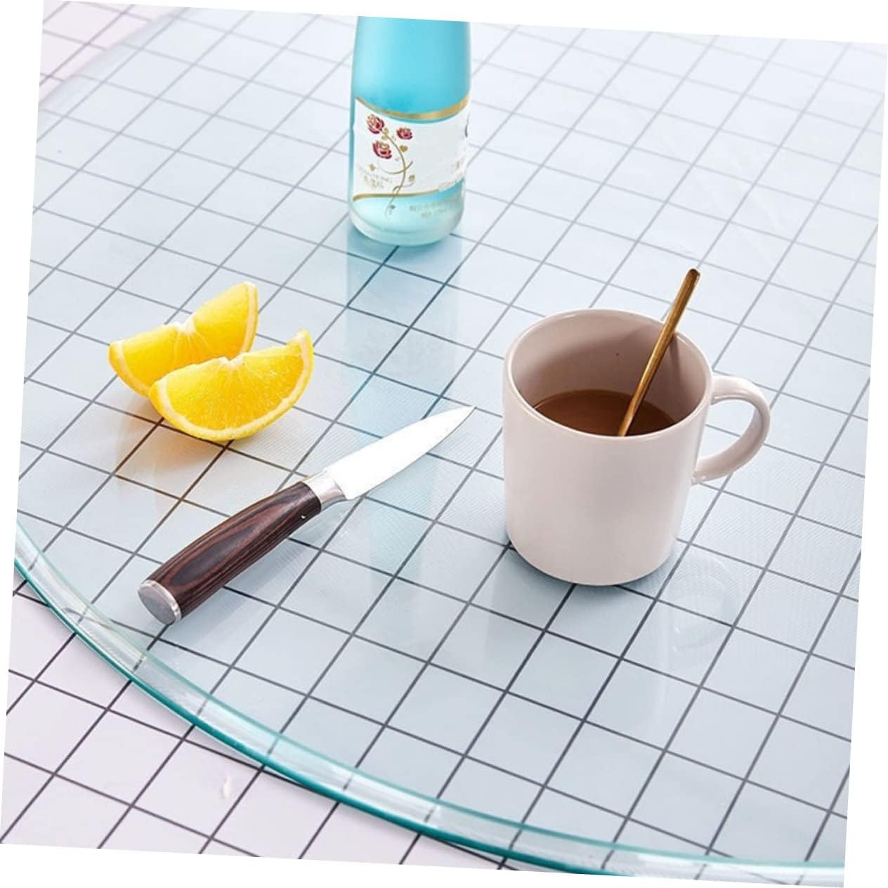 GRIRIW Thickened Tempered Glass Table for Dining/Kitchen Modern Table Shatterproof Easy Clean