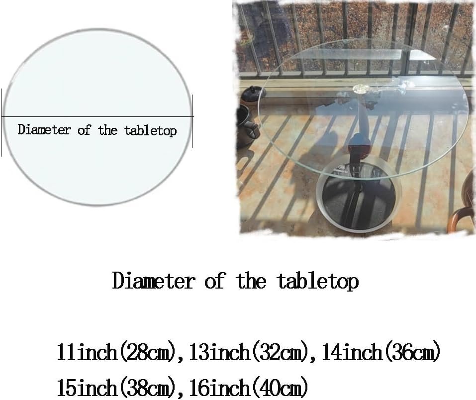 BTBZGFGNYU 11-16inch Clear Glass Table Top for Dining Table, Small Home Coffee Table Top Round Smooth Tempered Glass Tabletop for Protect Countertop(13inch(32cm))