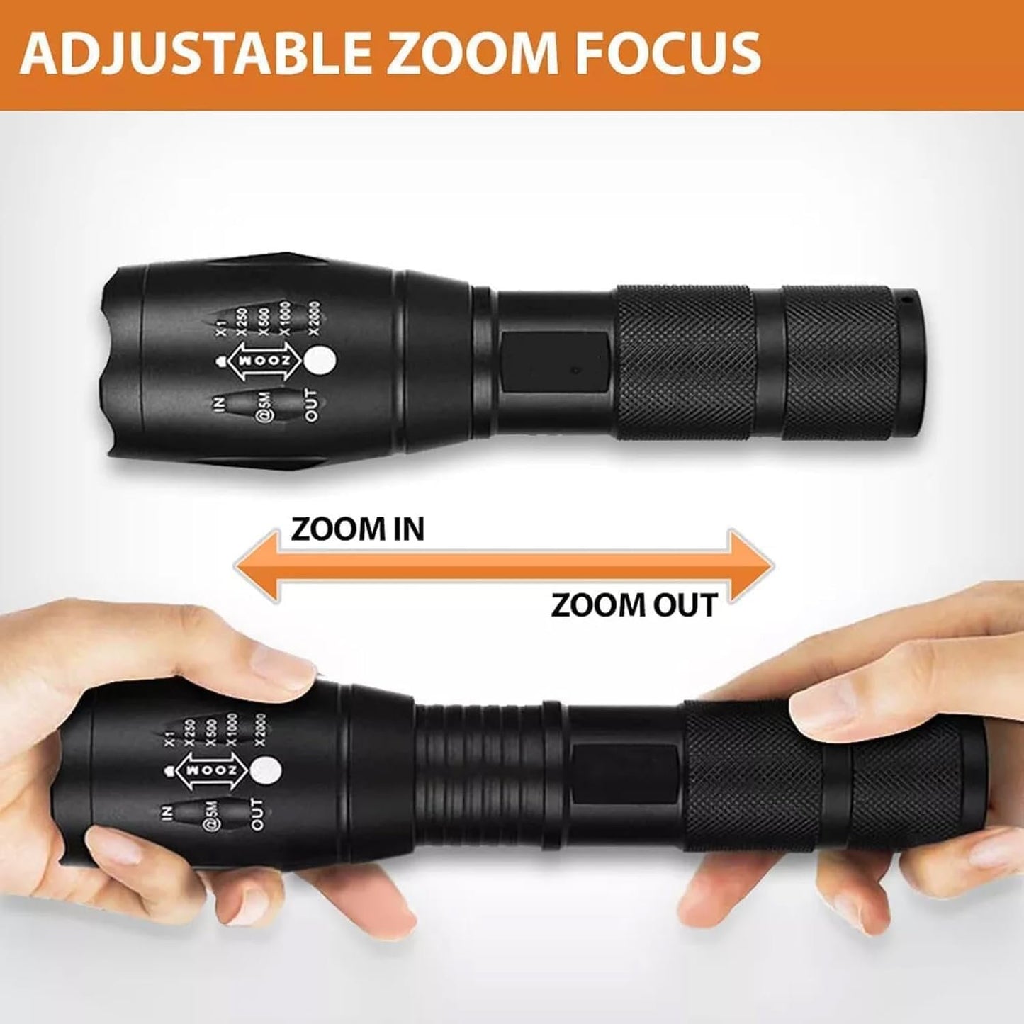 Vitaltac Flashlight, Vitaltac Mini Flashlight Tactical 900000 Lumens, Vitaltac Flashlights High Lumens Rechargeable, Waterproof Zoomable Duty Waterproof Flash Lights for Outdoor Or Emergencies (1)