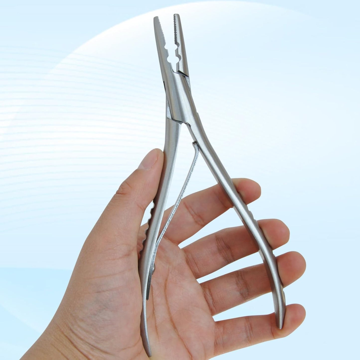 Stainless Steel Silver Hair Extension Pliers With 2 holes Multi Functional Hair Extension Tool For Hair Remove Micro Ring Loop
