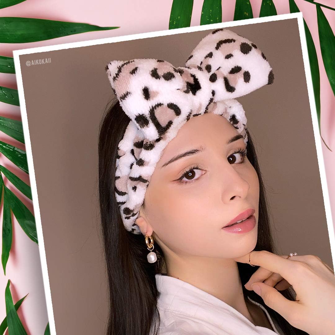 The Vintage Cosmetic Company Peggy Make-up Vintage Headband Hold Back Hair Soft and Comfy Leopard Print