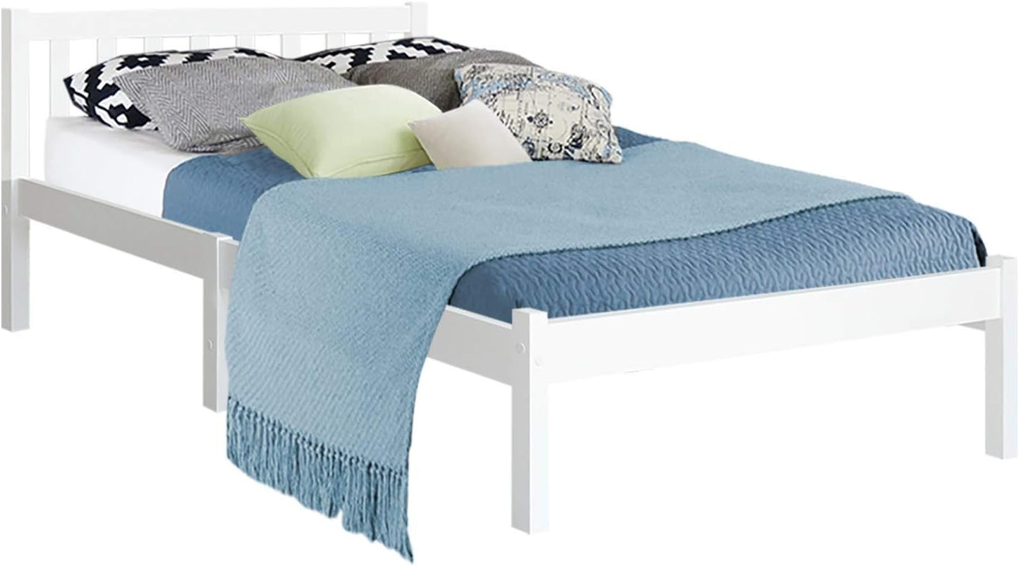 Artiss King Single Bed Frame Platform Wooden Timber Frames Beds Base Bedroom Room Decor Home Furniture White for Kids, Toddler and Adult, Modern Design