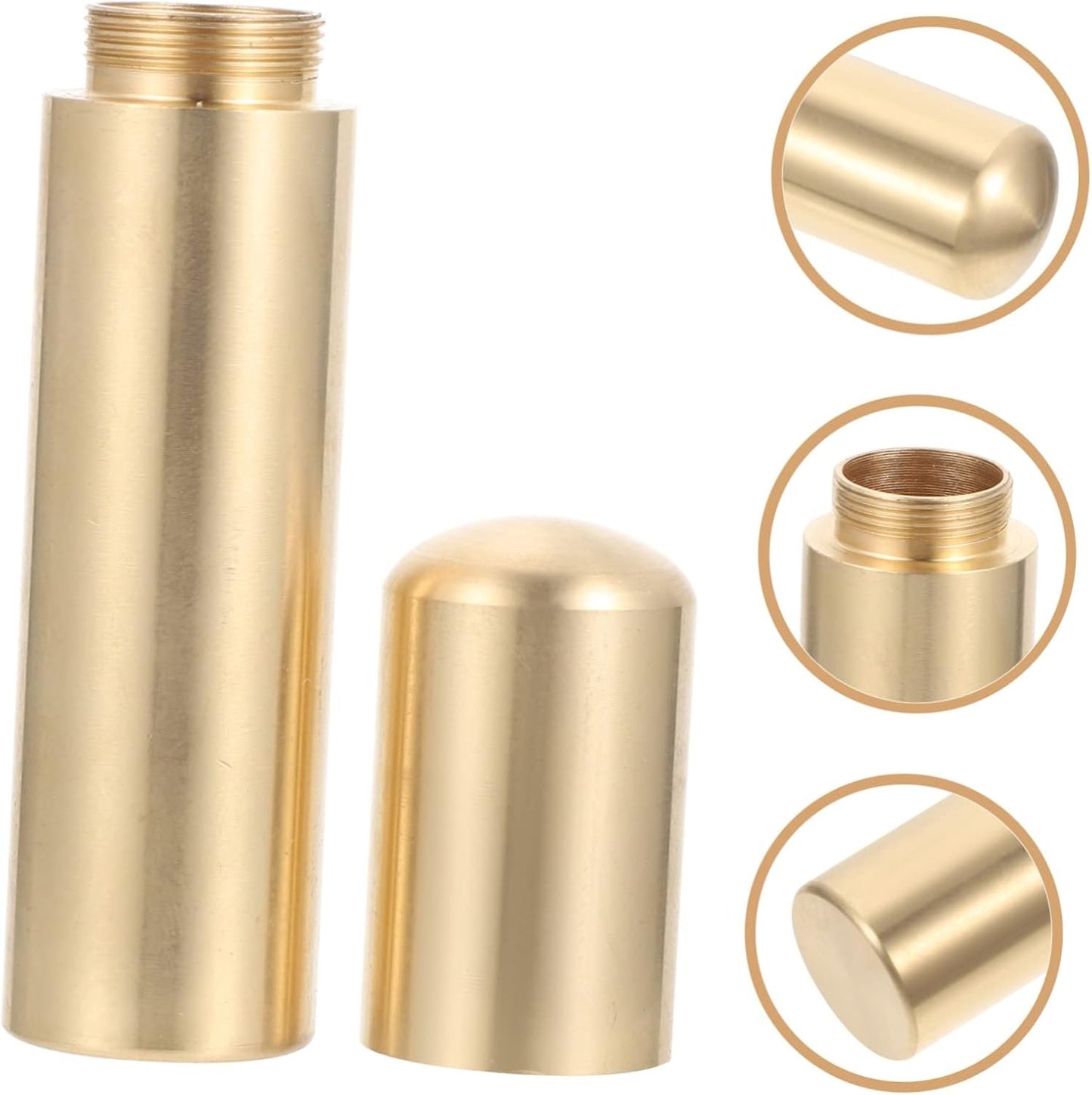 Sosoport 2pcs Match Carrier Match Storage Case for Camping Hiking Outdoor Sturdy Brass Sealed Lid